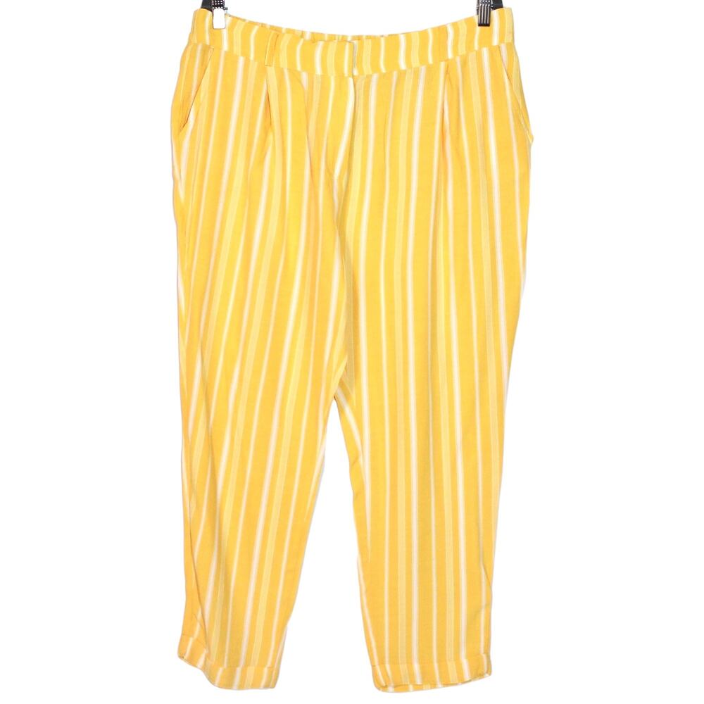 KOTON Yellow Striped Tapered Trouser Pants XLarge